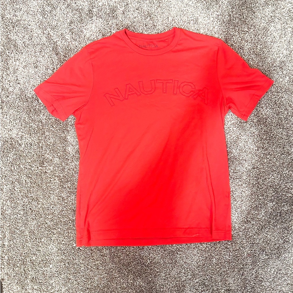 Red Nautica casual outside t-shirt